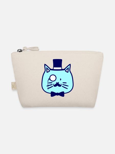 Sir Cat Gentleman Chapeau haut de forme Monocle Rich Gentleman - Trousse biologique - nature - Devant