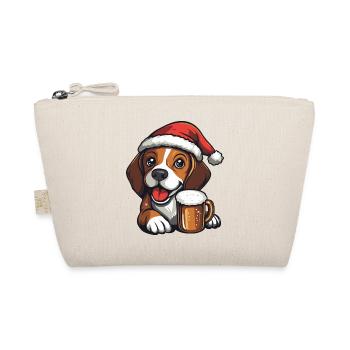 Beagle Hund Weihnachten Bier - Bio-Täschchen - Natur - Vorne