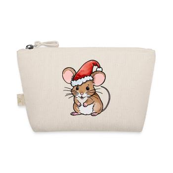 Maus Weihnachten Zeichnung - Bio-Täschchen - Natur - Vorne
