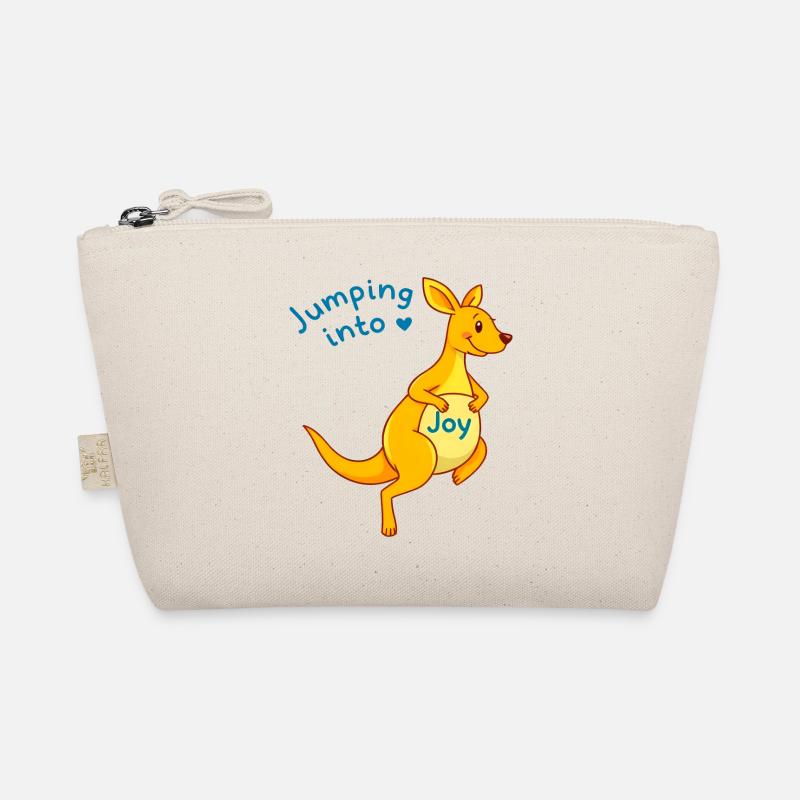 Jumping Joy: Yellow Kangaroo with Blue Sign Bio-Täschchen