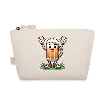 Happy Beer Mug Cartoon Character - Organic Pouch - nature - Front