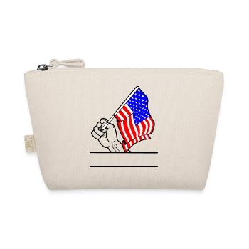Flag USA transparent fist text space - Organic Pouch - nature - Front