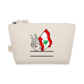 Flag Lebanon transparent peace sign text space - Organic Pouch - nature - Front
