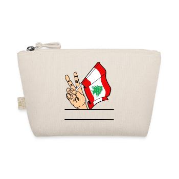 Flag Lebanon peace sign text space - Organic Pouch - nature - Front
