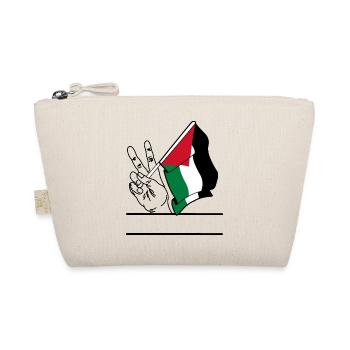 Flag Palestine peace sign text space - Organic Pouch - nature - Front