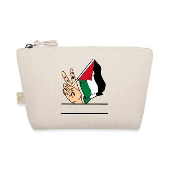 Flag Palestine peace sign text space - Organic Pouch - nature - Front
