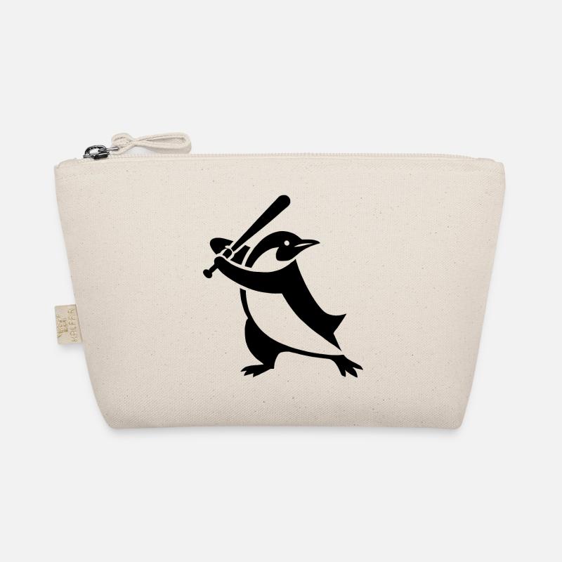 Pinguin Baseball Spieler Silhouette minimalistisch Bio-Täschchen