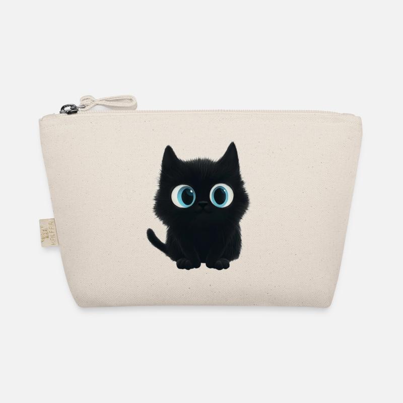 Charmant chat noir aux grands yeux bleus Trousse biologique