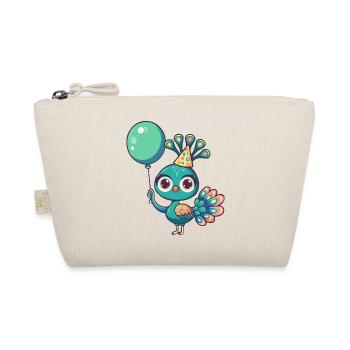 Peacock Bird Birthday Comic Cute - Organic Pouch - nature - Front