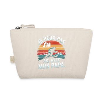 Je peux pas j ai ski avec mon papa - Trousse biologique - nature - Devant