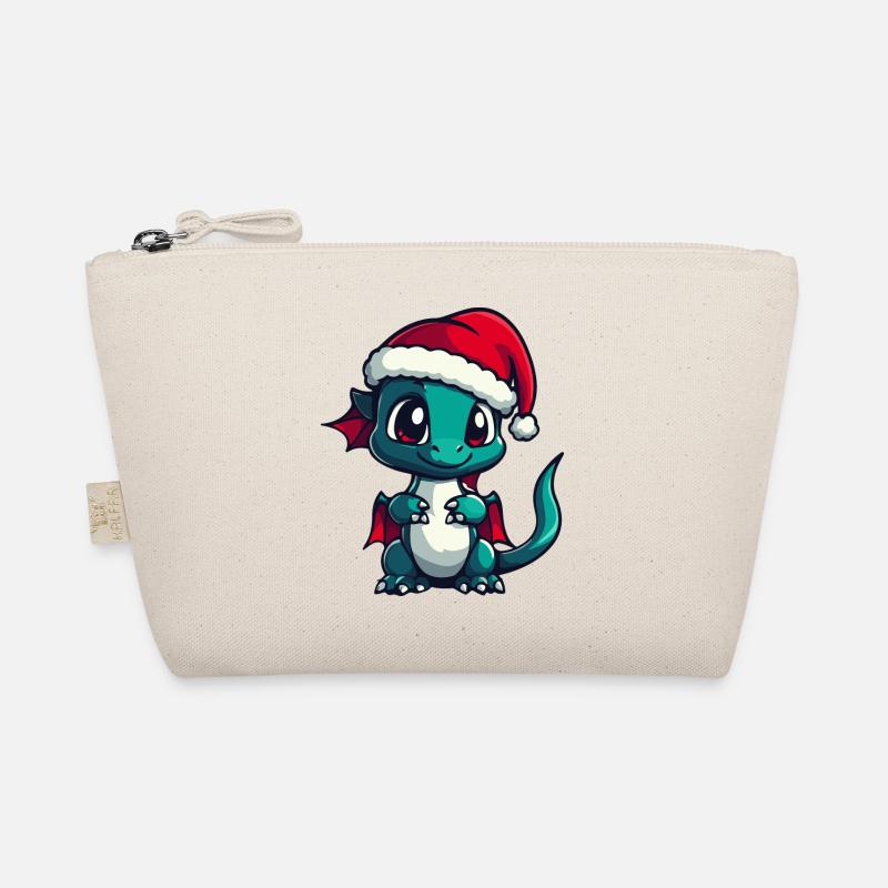 Drache Weihnachten - Bio-Täschchen - Natur