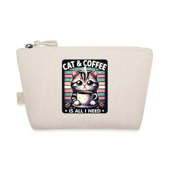 Katze und Kaffee ist alles was ich brauche - Bio-Täschchen - Natur - Vorne