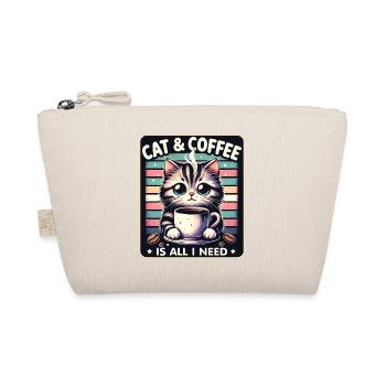 Katze und Kaffee ist alles was ich brauche - Bio-Täschchen - Natur - Vorne