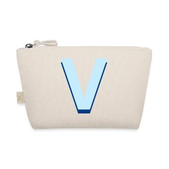 Pop und moderner blauer Buchstabe v - Bio-Täschchen - Natur - Vorne