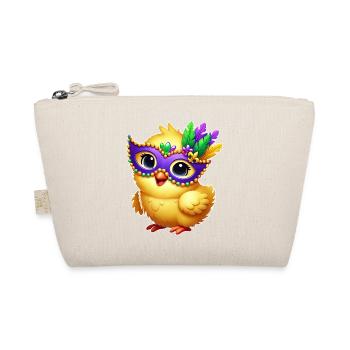 Mardi Gras Chick Cute Chicken Cartoon Design - Organic Pouch - nature - Front