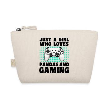 Gamer and Pandas Video Games and Eco-Friendly Adventure - Organic Pouch - nature - Front