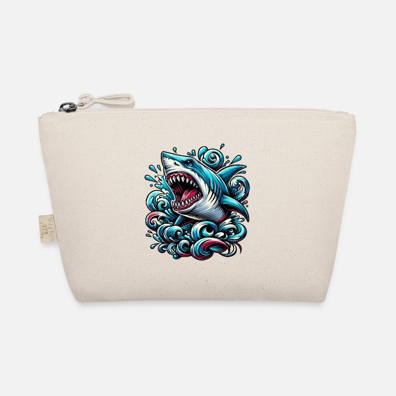 Hai Kraftvolle Wellen Tattoo Artwork - Bio-Täschchen - Natur