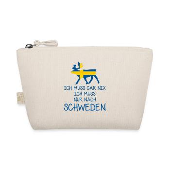 Ich muss gar nix - Ich muss nur nach Schweden - Bio-Täschchen - Natur - Vorne