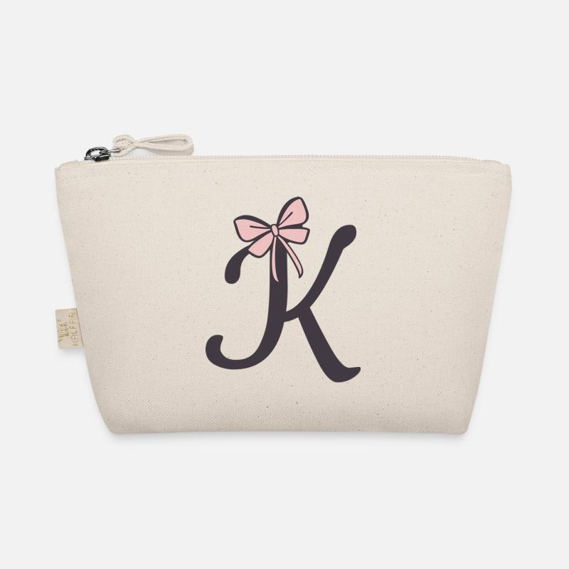 Initial letter K bow Organic Pouch
