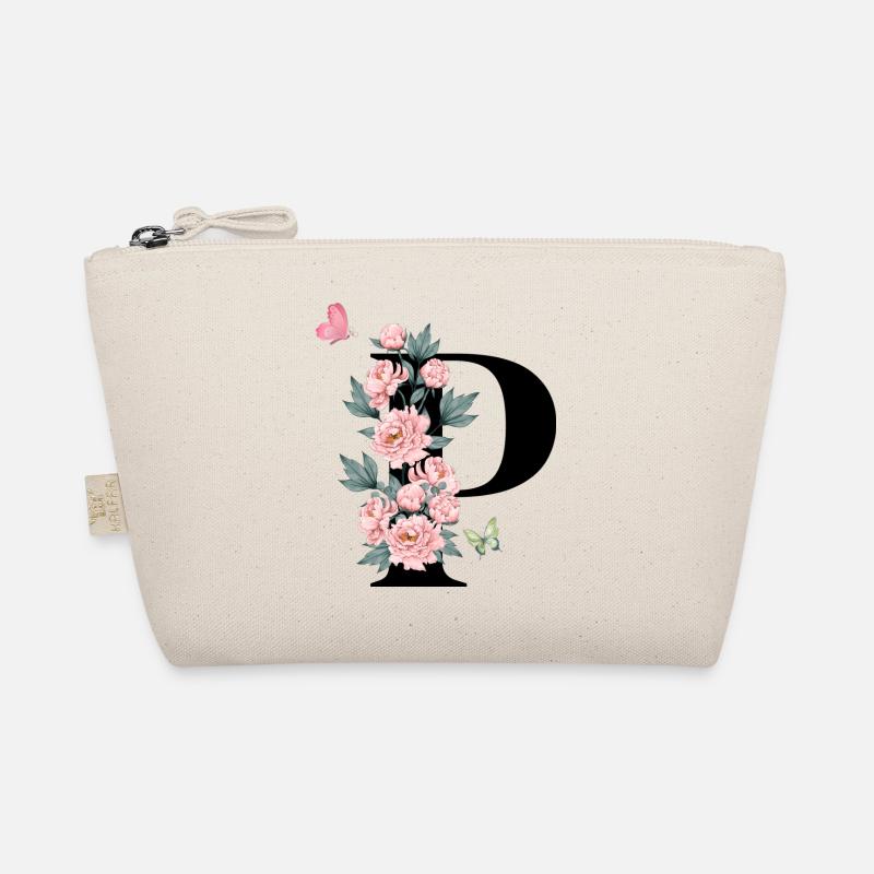 Lettre p fleurs rose - Trousse biologique - nature