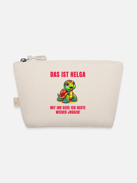 Motivierte Schildkröte Jogging Buddy Helga - Bio-Täschchen - Natur