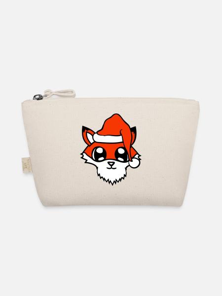Fuchs Rotfuchs Weihnachtsmann Weihnachten Geschenk - Bio-Täschchen - Natur - Vorne