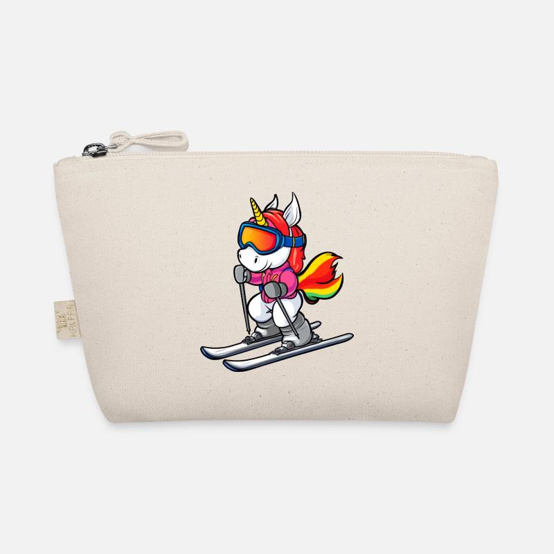 Ski Einhorn - Bio-Täschchen - Natur