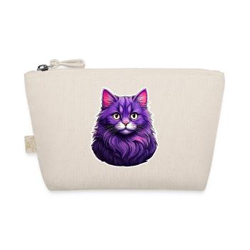 Cat Modern Design Purple - Organic Pouch - nature - Front