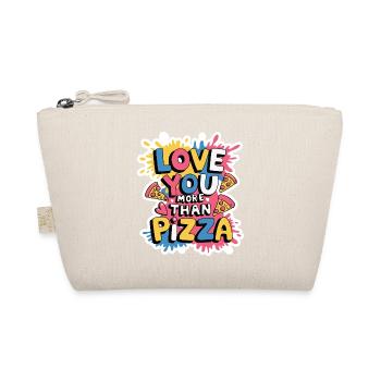 I Love You More Than Pizza 2025,valentine's day - Organic Pouch - nature - Front