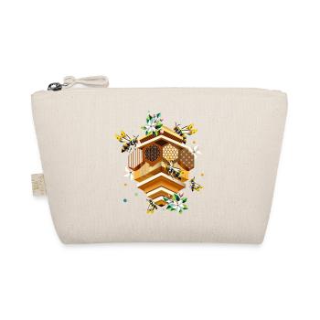 Beehive swarmed by bees and apple blossoms - Organic Pouch - nature - Front