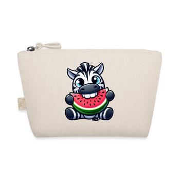 Süßes Zebra Cartoon Wassermelone Sommerfrucht - Bio-Täschchen - Natur - Vorne