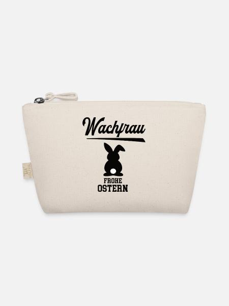 Wachfrau Frohe Ostern Ostergeschenk Wachdienst - Bio-Täschchen - Natur - Vorne