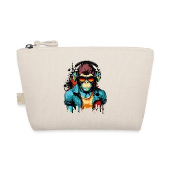 Monkey Headphones Sunglasses Gamer Gaming Music - Organic Pouch - nature - Front