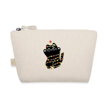 Christmas Lights Cat - Organic Pouch - nature - Front