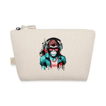 Monkey Headphones Sunglasses Gamer Gaming Music - Organic Pouch - nature - Front