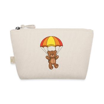 Teddy Bear Parachutist - Organic Pouch - nature - Front