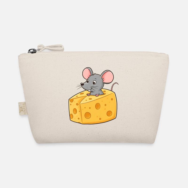 Tier Cartoon Maus mit Käse Bio-Täschchen