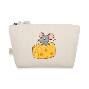 Animal Cartoon Mouse with Cheese - Organic Pouch - nature - Front