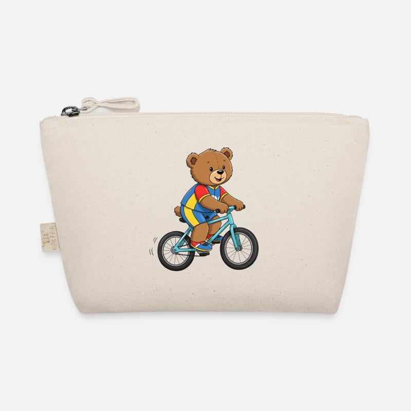 Teddybär Radsportler - Bio-Täschchen - Natur