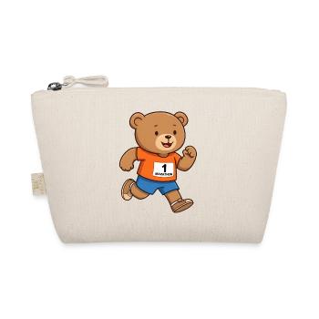 Teddy Bear Marathon Runner - Organic Pouch - nature - Front