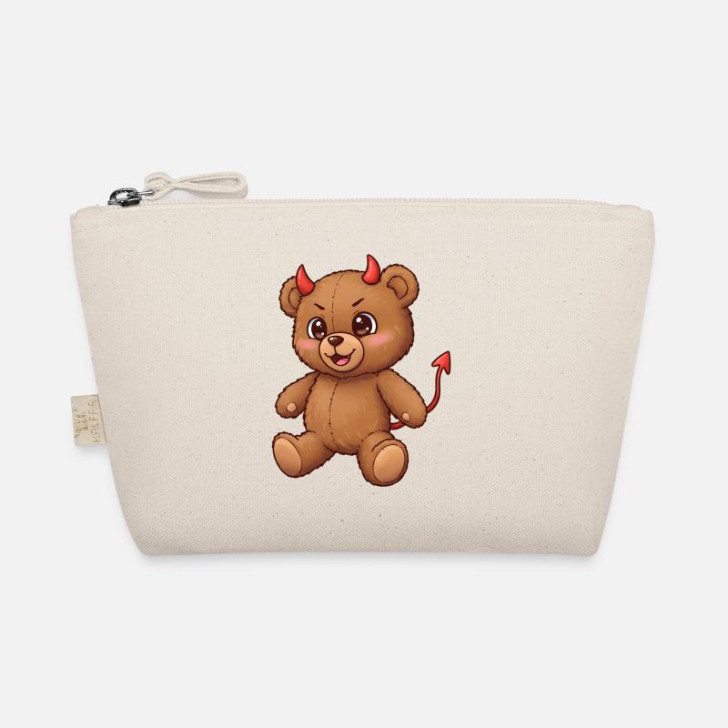 Teddybär Teufel - Bio-Täschchen - Natur