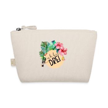 3. Geburtstag, dritter drei Dschungel Blumen - Bio-Täschchen - Natur - Vorne