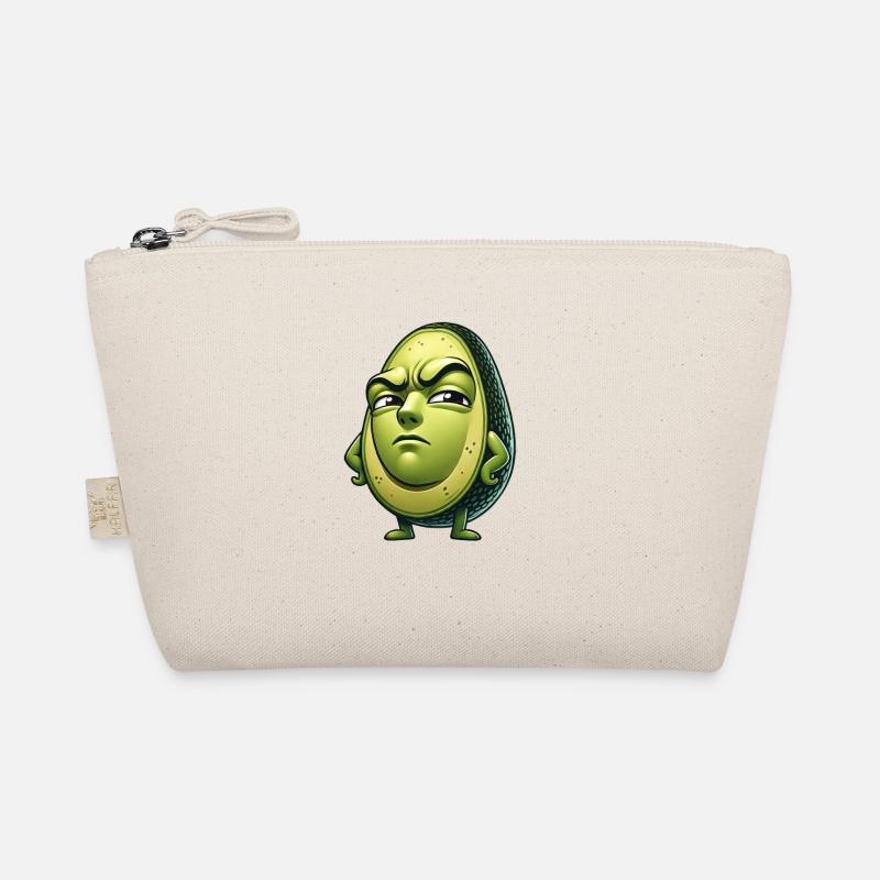 Skeptical Avocado Cartoon Ironic Funny Organic Pouch