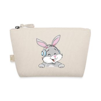 Laughing bunny in headphones - Organic Pouch - nature - Front