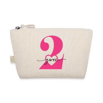 Digit Two 2 with Heart - Organic Pouch - nature - Front