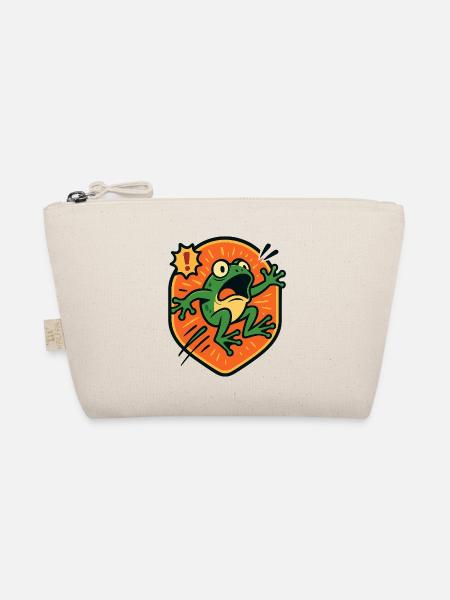 Panic Frog badge - Organic Pouch - nature