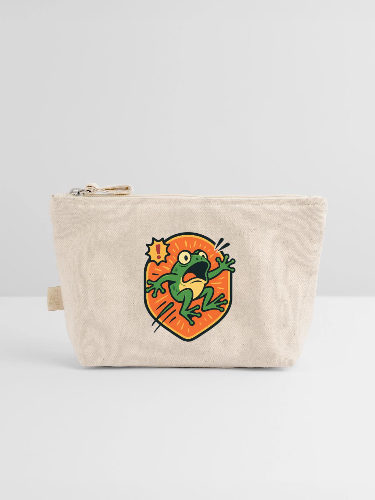 Panikfrosch-Abzeichen - Bio-Täschchen - Natur - Vorne