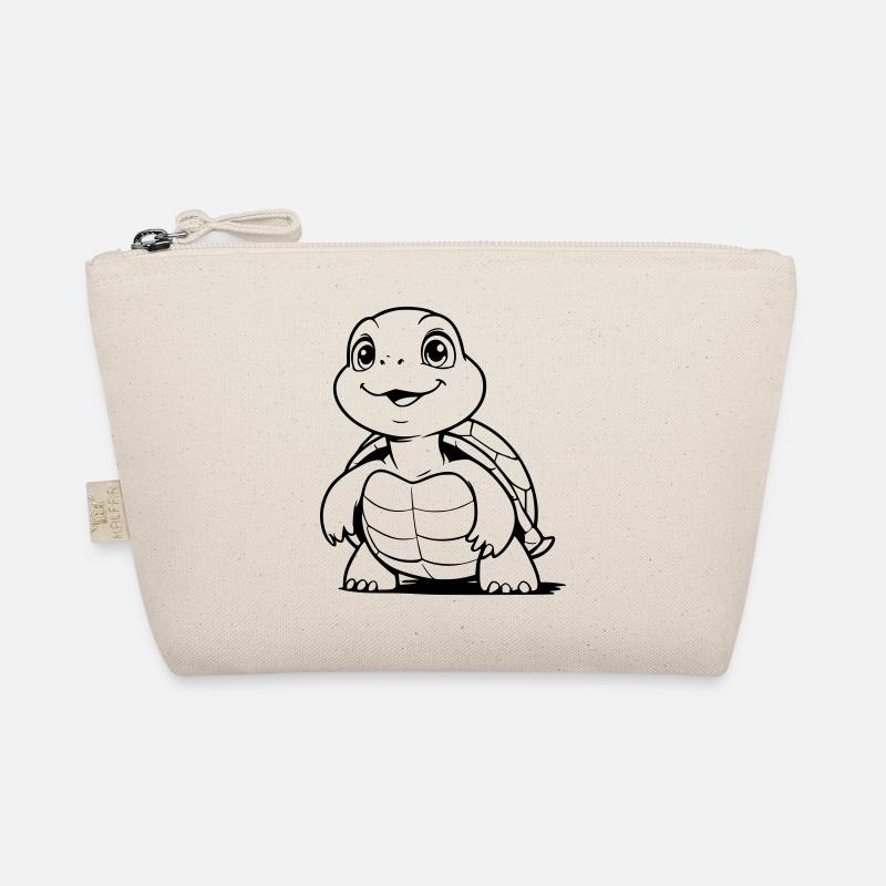 Cute turtle as vector illustration Organic Pouch