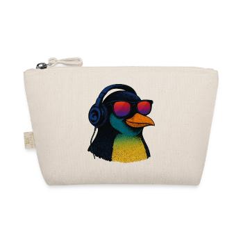 Cool Penguin with Sunglasses Music Headphones - Organic Pouch - nature - Front