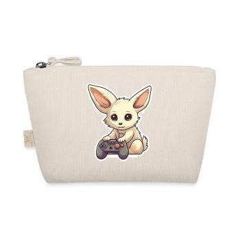 A cute fennec fox playing video games - Organic Pouch - nature - Front